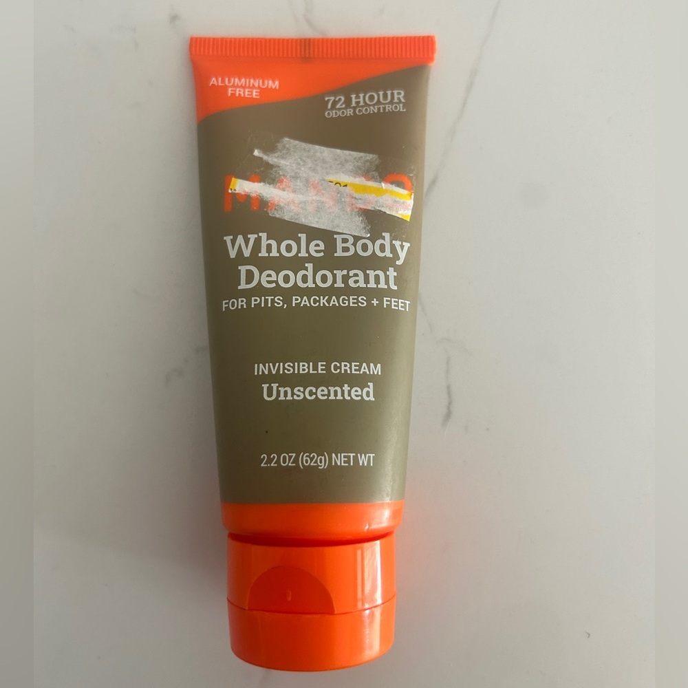 Mando Whole Body Deodorant Unscented | Odor Control | Aluminum Free | New 2.2 oz